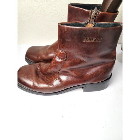 Brown Leather Durango Ankle Boots With Side Zipper size 10D - Picture 4 of 14